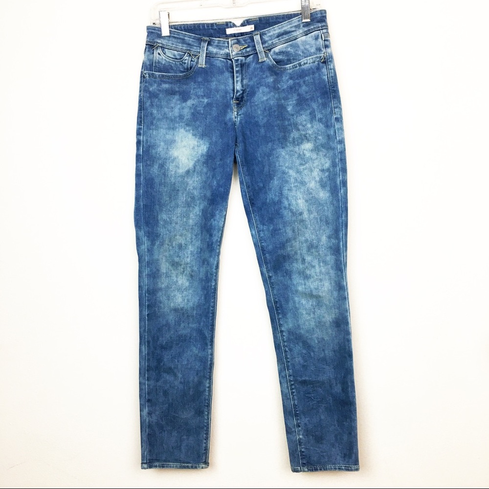 Levi 711 Skinny Jeans Distress Washed Look Size 28